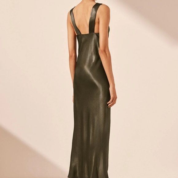 Shona Joy La Lune Plunged Midi Dress - Women’s Size 4 - Forest Green - Picture 3 of 7